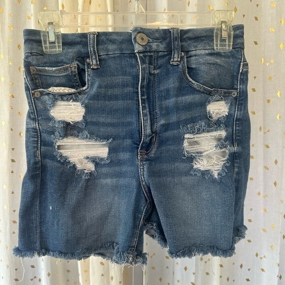 American Eagle Outfitters NE(X)T Level Stretch Curvy HI-Rise Shortie Shorts 6 - Picture 2 of 7